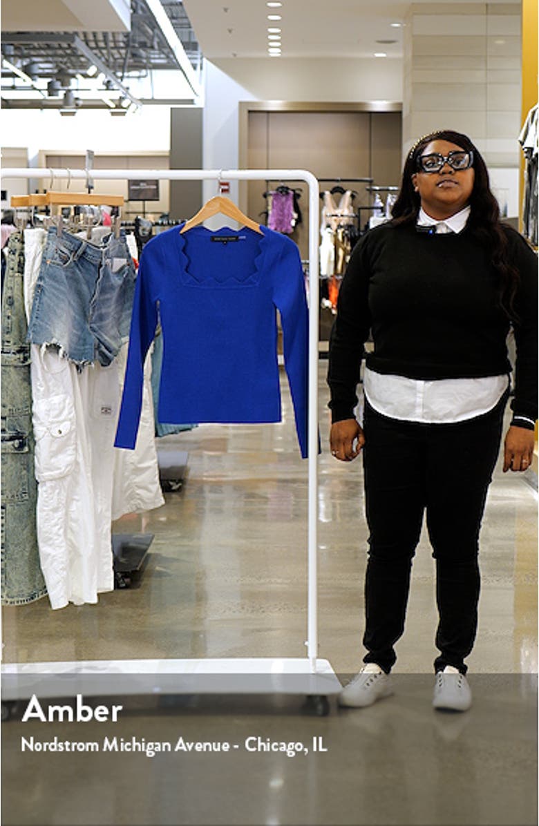 Scallop Square Neck Sweater, sales video thumbnail