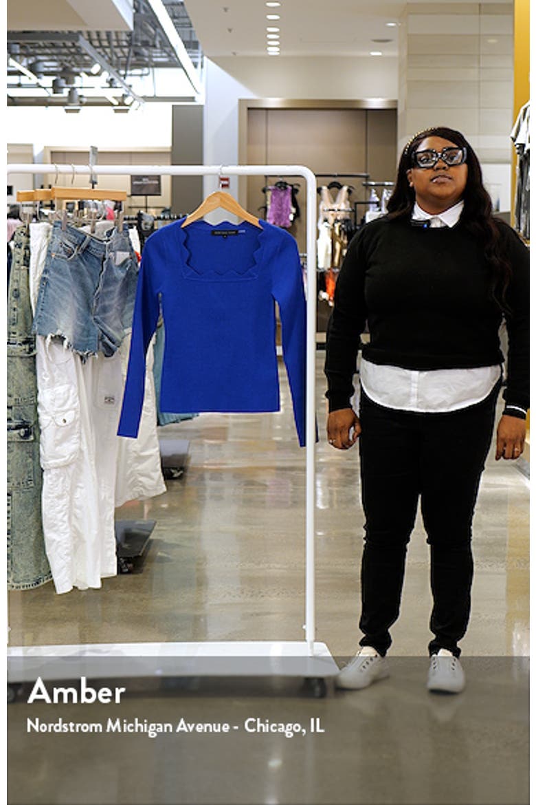 Scallop Square Neck Sweater video