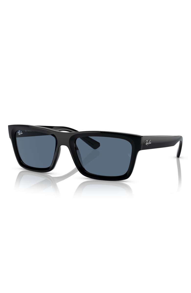 Ray-Ban Warren 57mm Rectangular Sunglasses, Alternate, color, Black Blue