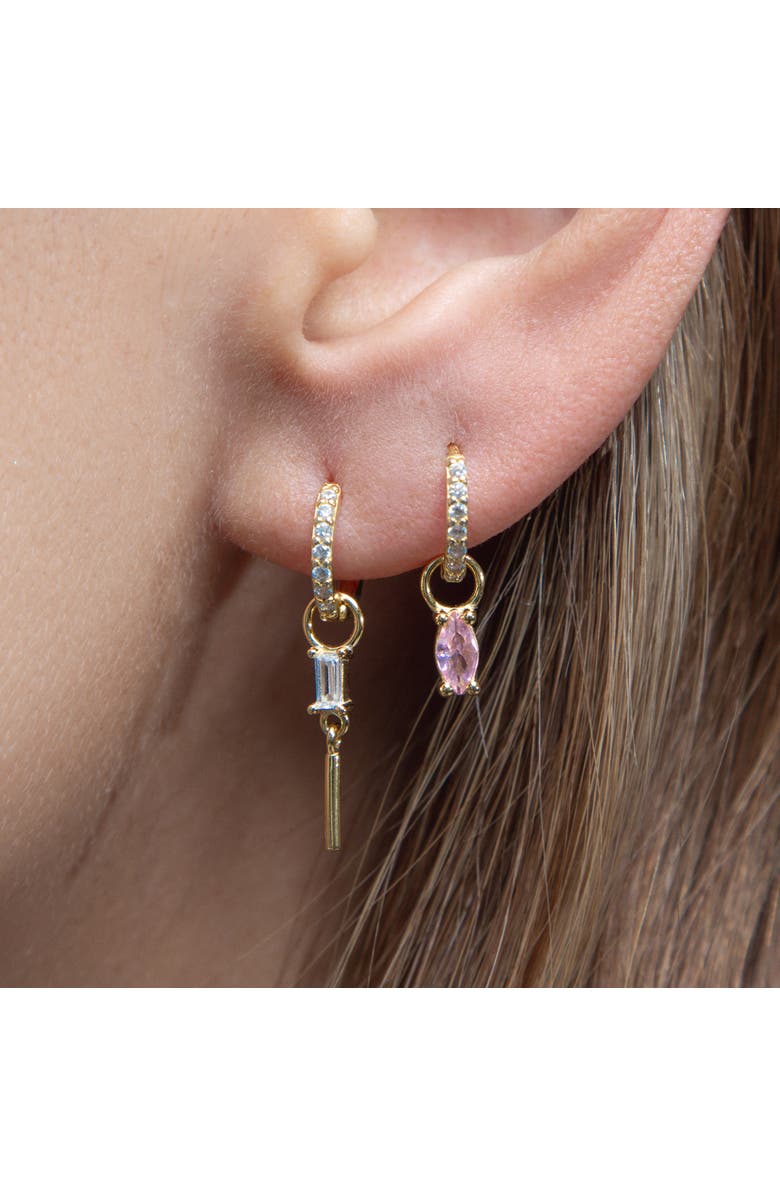 Outofoffice Gold Pavé Eight Mm Huggie Hoop Earring, Alternate, color, Gold