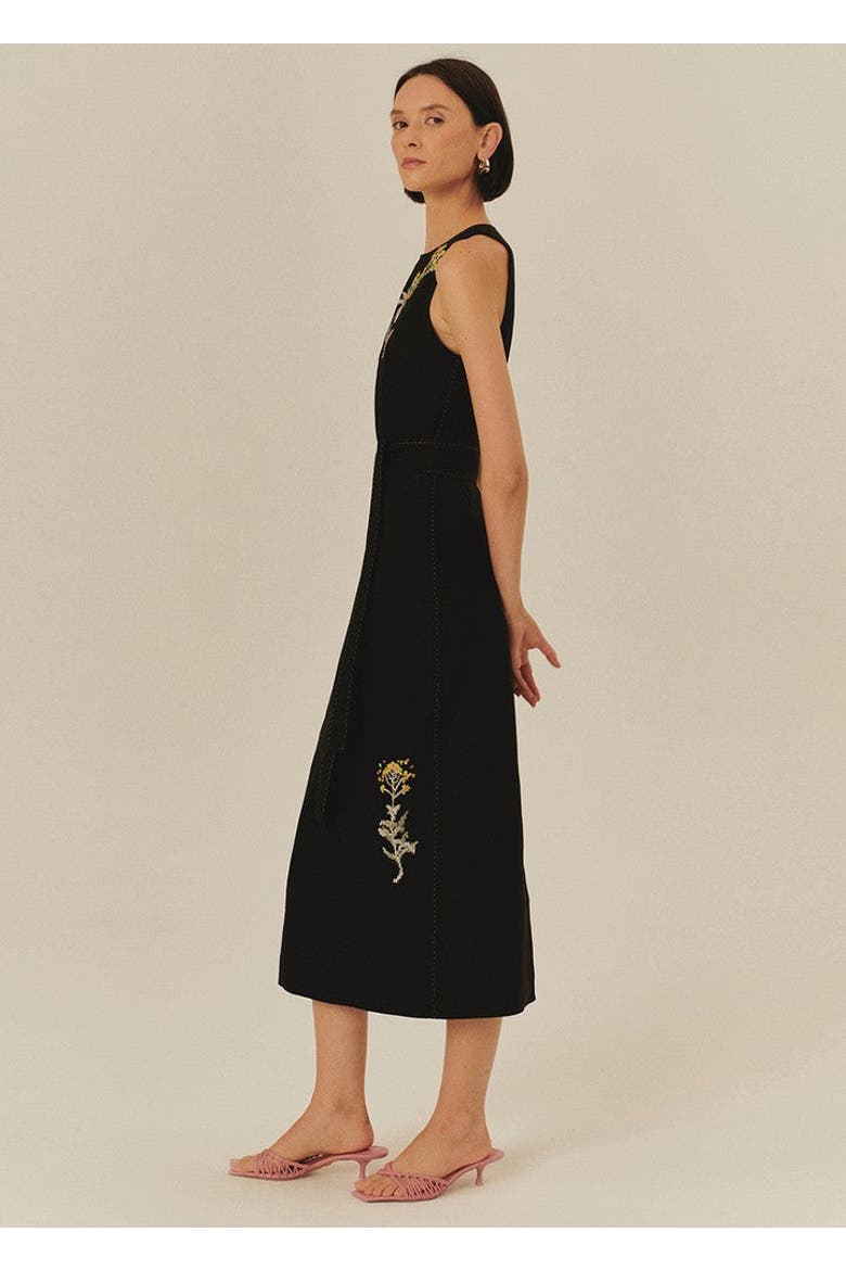 Julieta Midi Dress, Alternate, color, BLACK