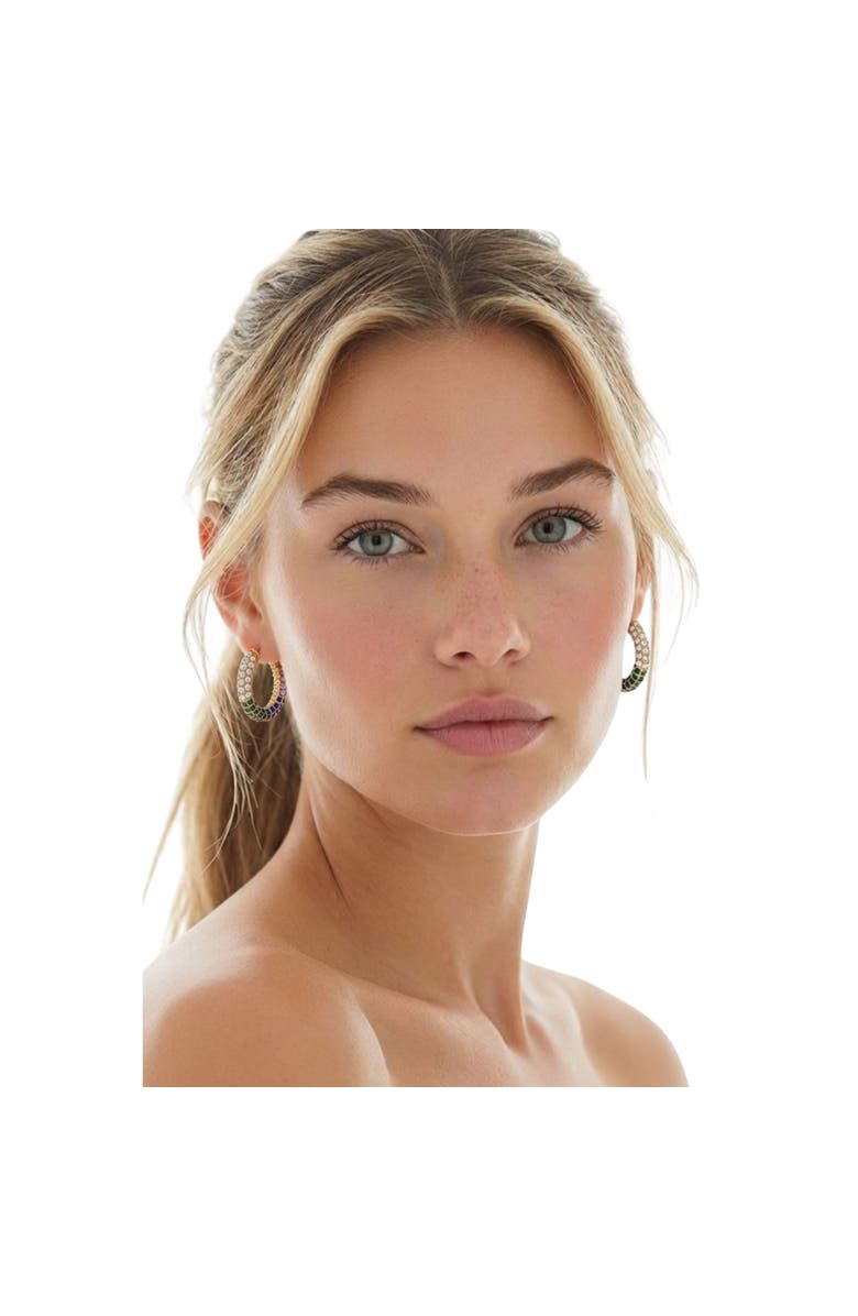 AKALIA Vivienne Waterproof Rhinestone Statement Hoop, Alternate, color, Gold