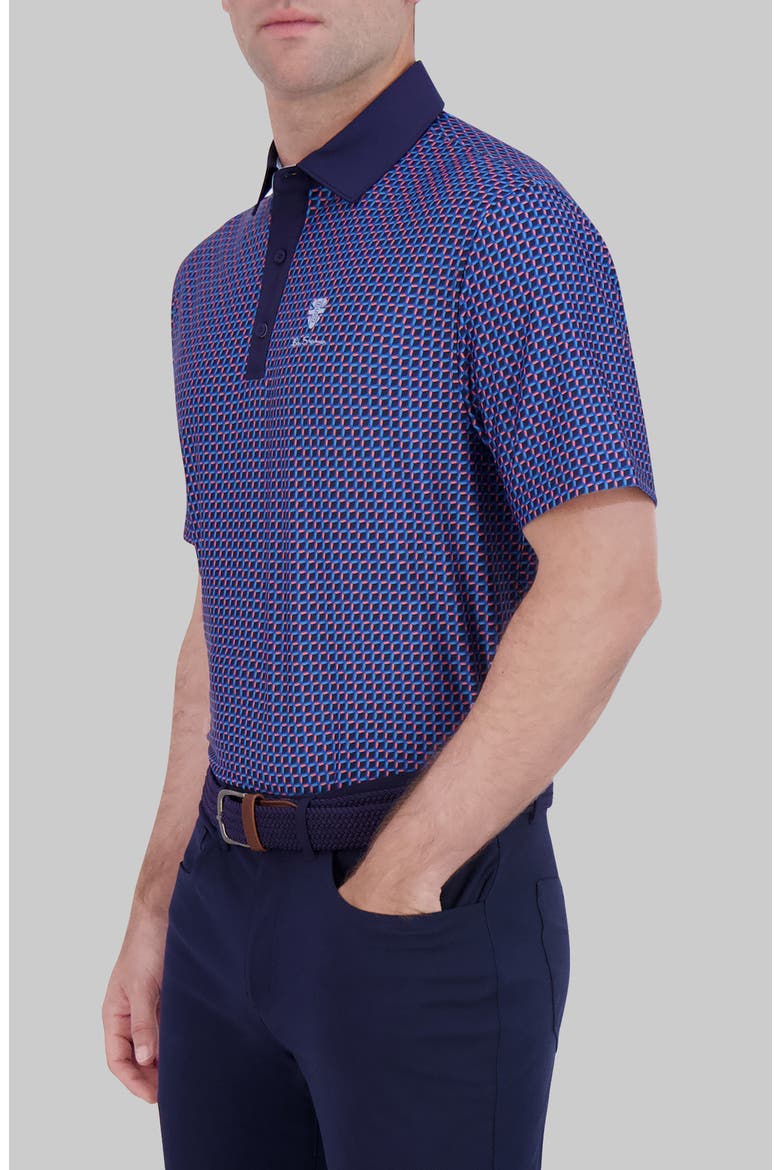 Retro Geo Performance Golf Polo, Alternate, color, CORAL