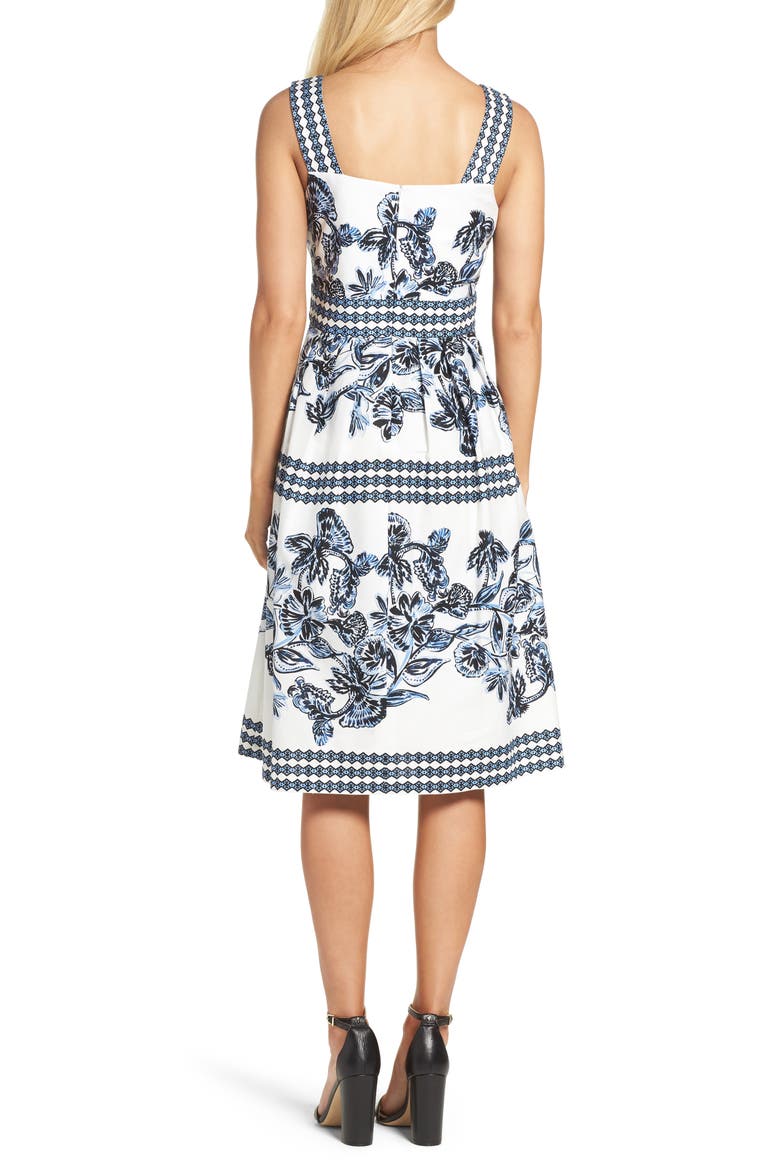 Fit & Flare Dress, Alternate, color, BLUE MULTI