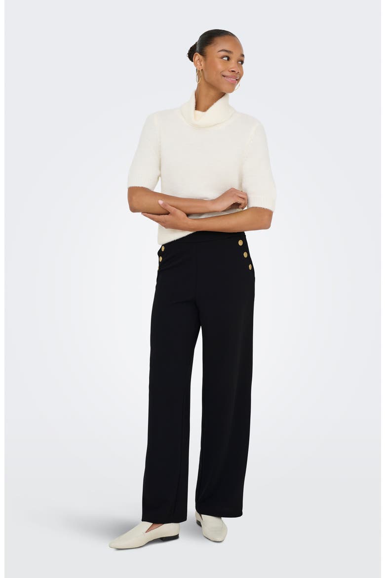 Rina Button High Waist Pants, Alternate, color, BLACK DETAIL GOLDBUTTONS