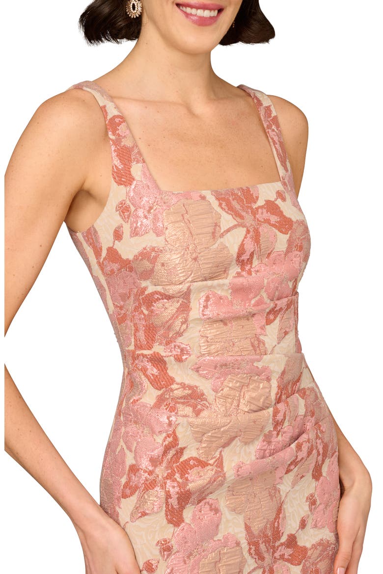 Stretch Jacquard Midi Cocktail Dress, Alternate, color, PINK MULTI