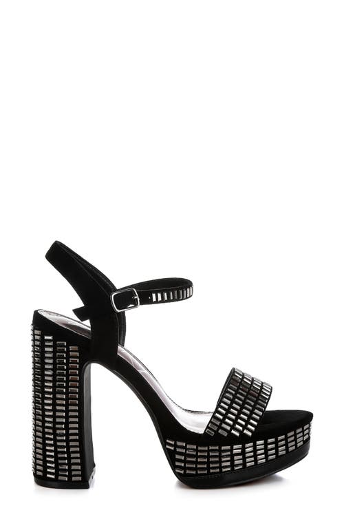 London Rag Starlet Rhinestone Platform Sandal In Black