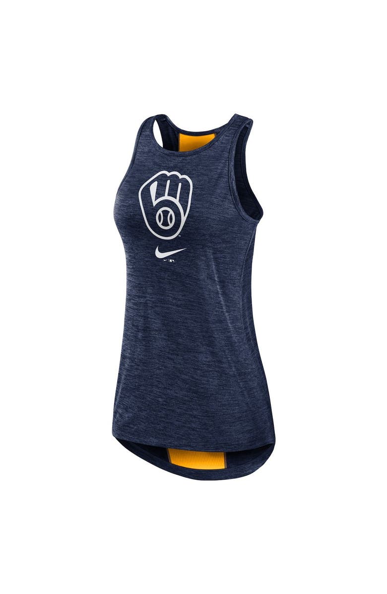 Nike Women's Nike Navy Milwaukee Brewers Dri-FIT Performance Right Mix High Neck Tank Top, Alternate, color, Navy