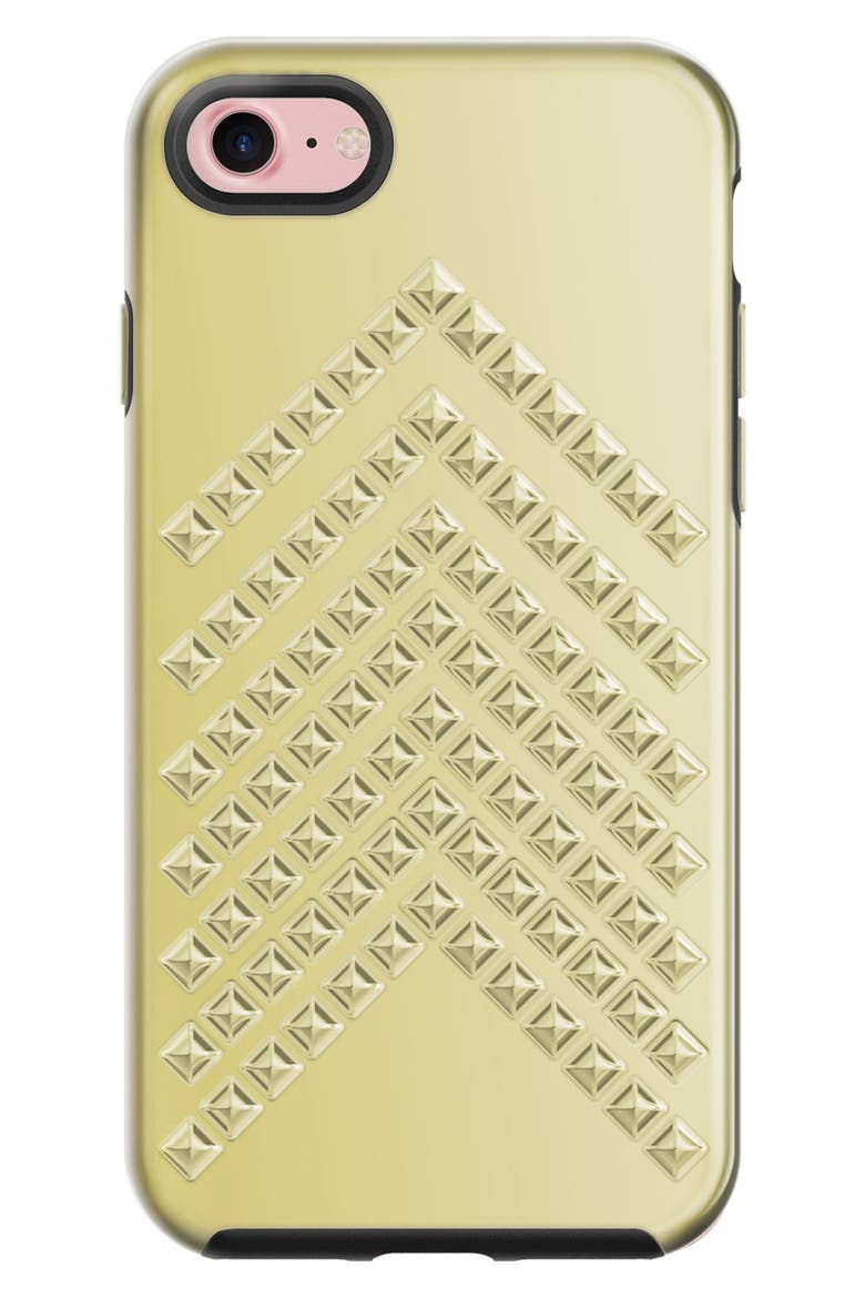 Chevron Stud iPhone 7 Case, Alternate, color, GOLD
