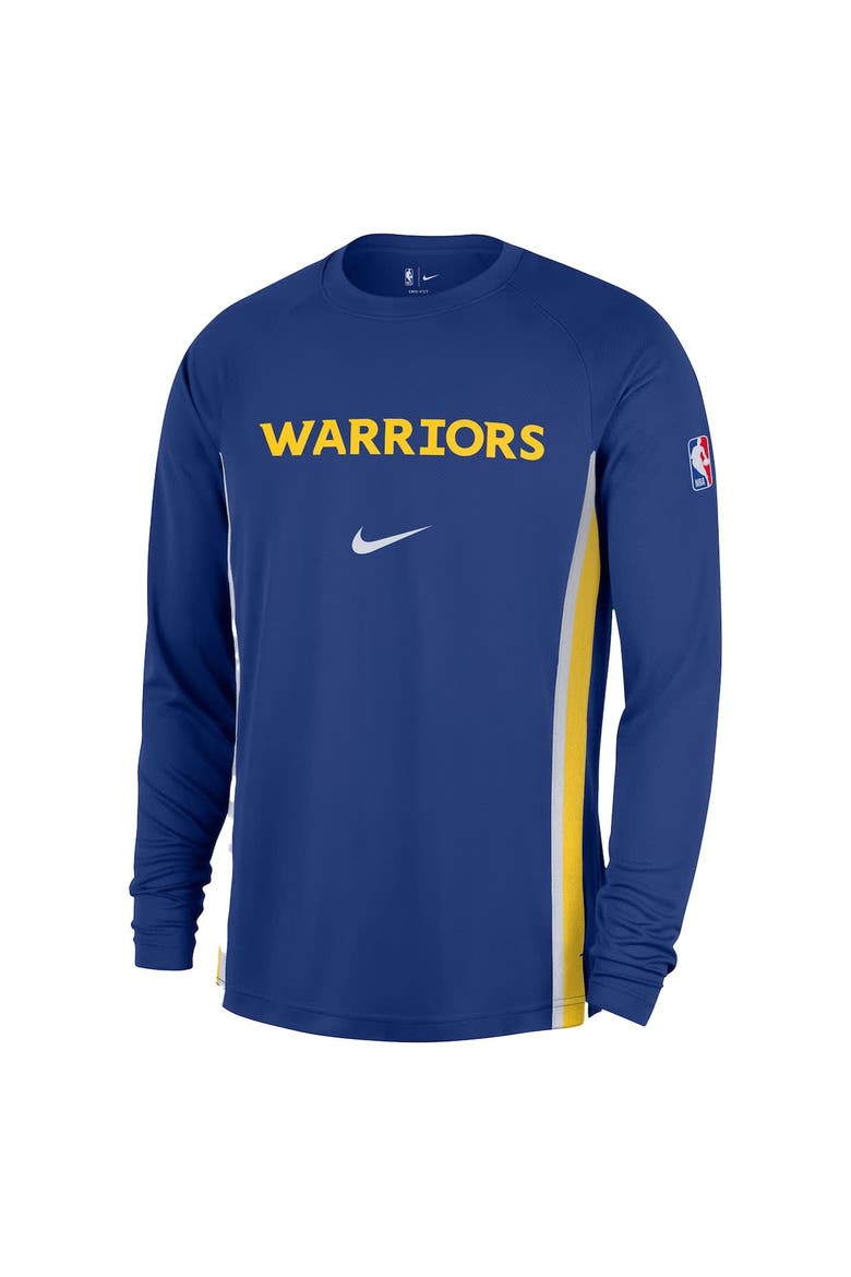 Men's Nike Royal Golden State Warriors 2025/26 Authentic Pre-Game Legend Dri-FIT Long Sleeve Shooting Shirt, Alternate, color, Royal