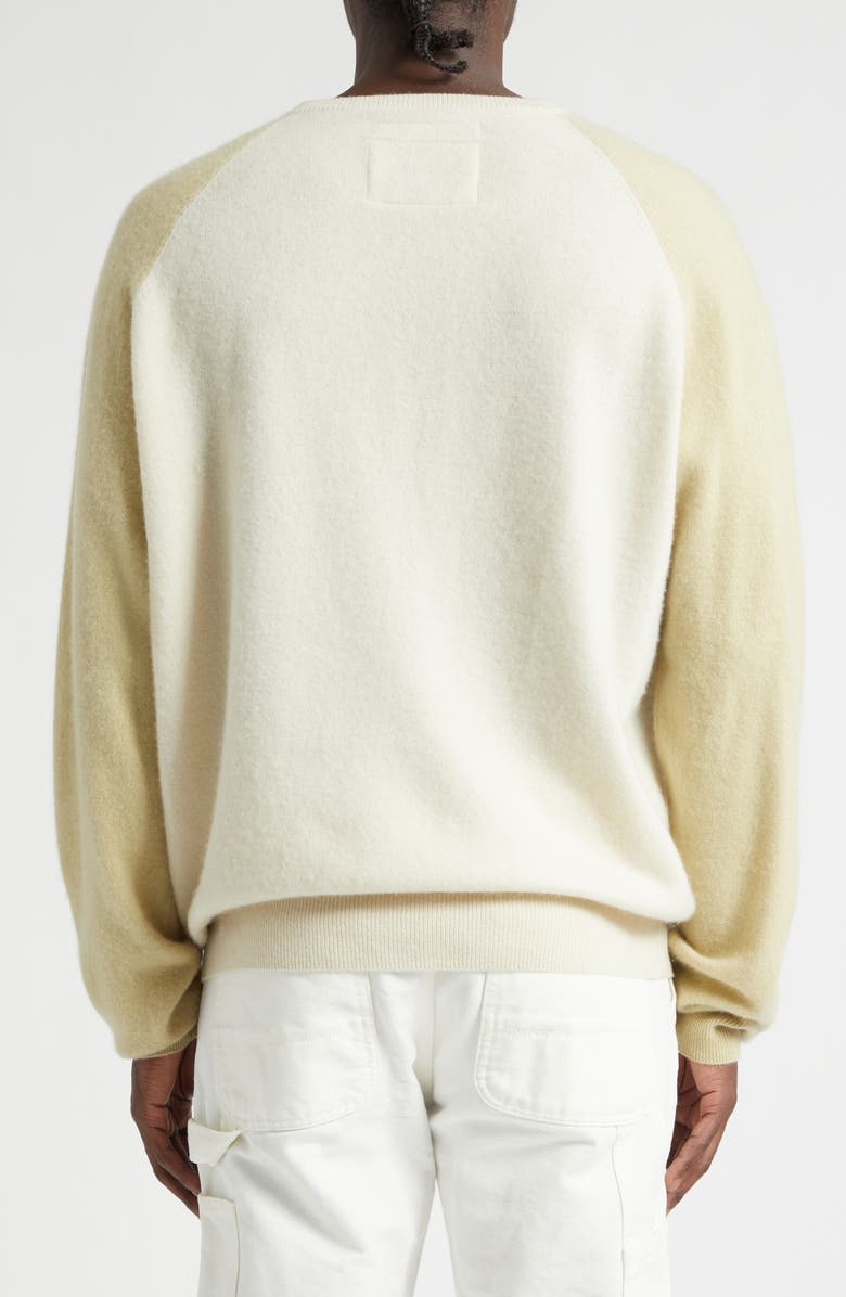 FRENCKENBERGER Colorblock Cashmere Sweater, Alternate, color, Chalk/ Faded Beige