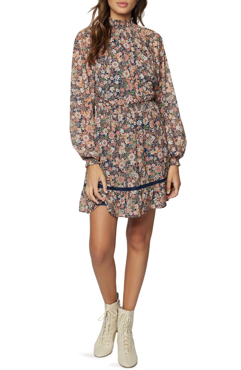 Lost + Wander Flower Power Mini Dress, Main, color, 