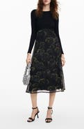 Desigual Pensee Mixed Media Long Sleeve Dress