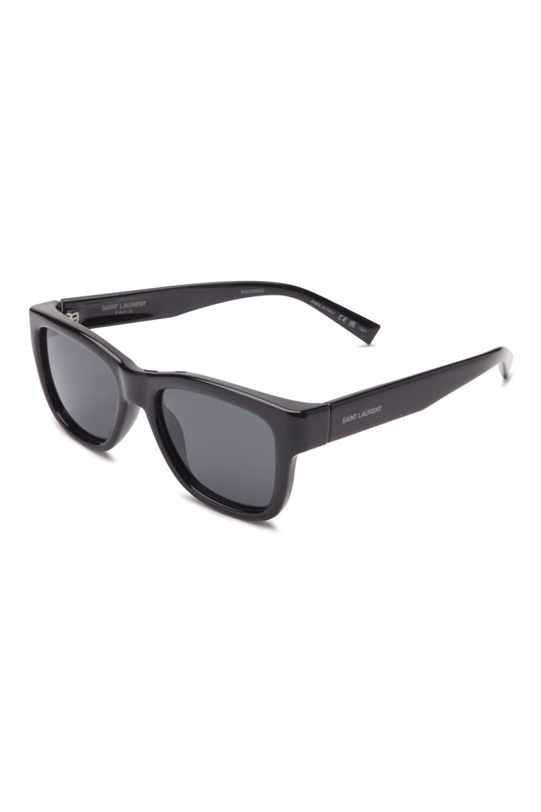 54mm Square Sunglasses, Alternate, color, BLACK BLACK BLACK