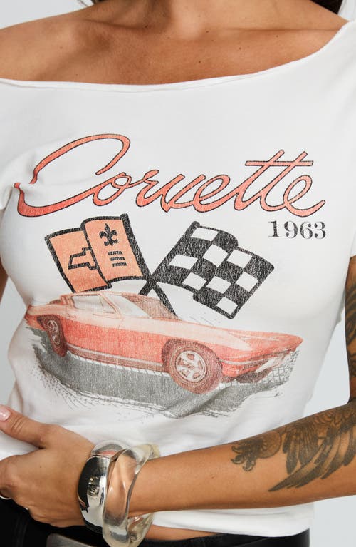 Princess Polly Corvette 1963 One Shoulder Graphic T-shirt In White