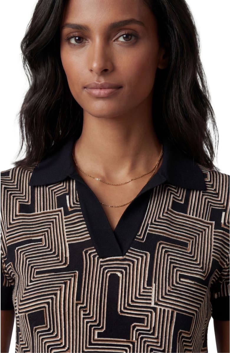 Lords of Harlech Inter Twine Womens Merino Silk Cashmere Polo, Alternate, color, Inter Twine Black