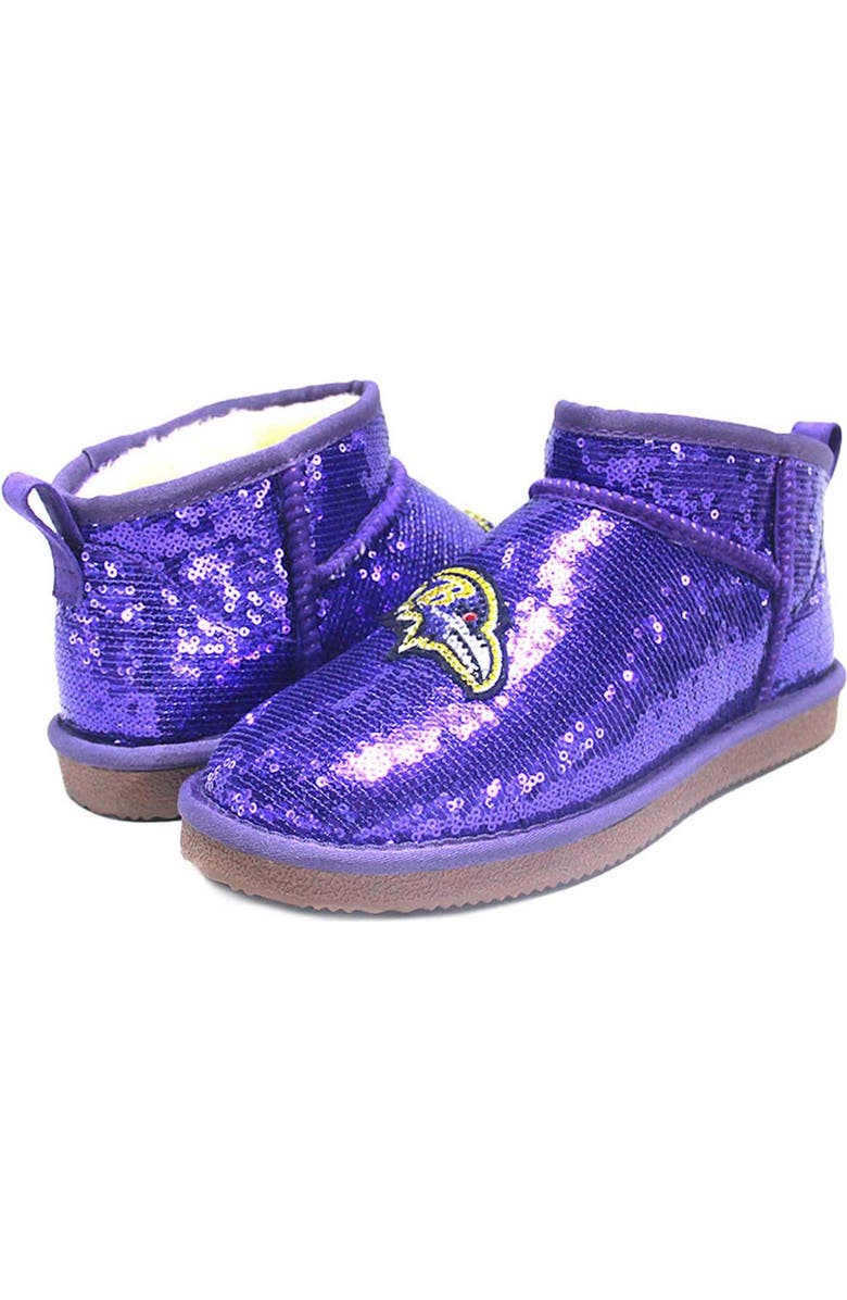 CUCE Women's Cuce Purple Baltimore Ravens Sequin Ankle Boots, Main, color,