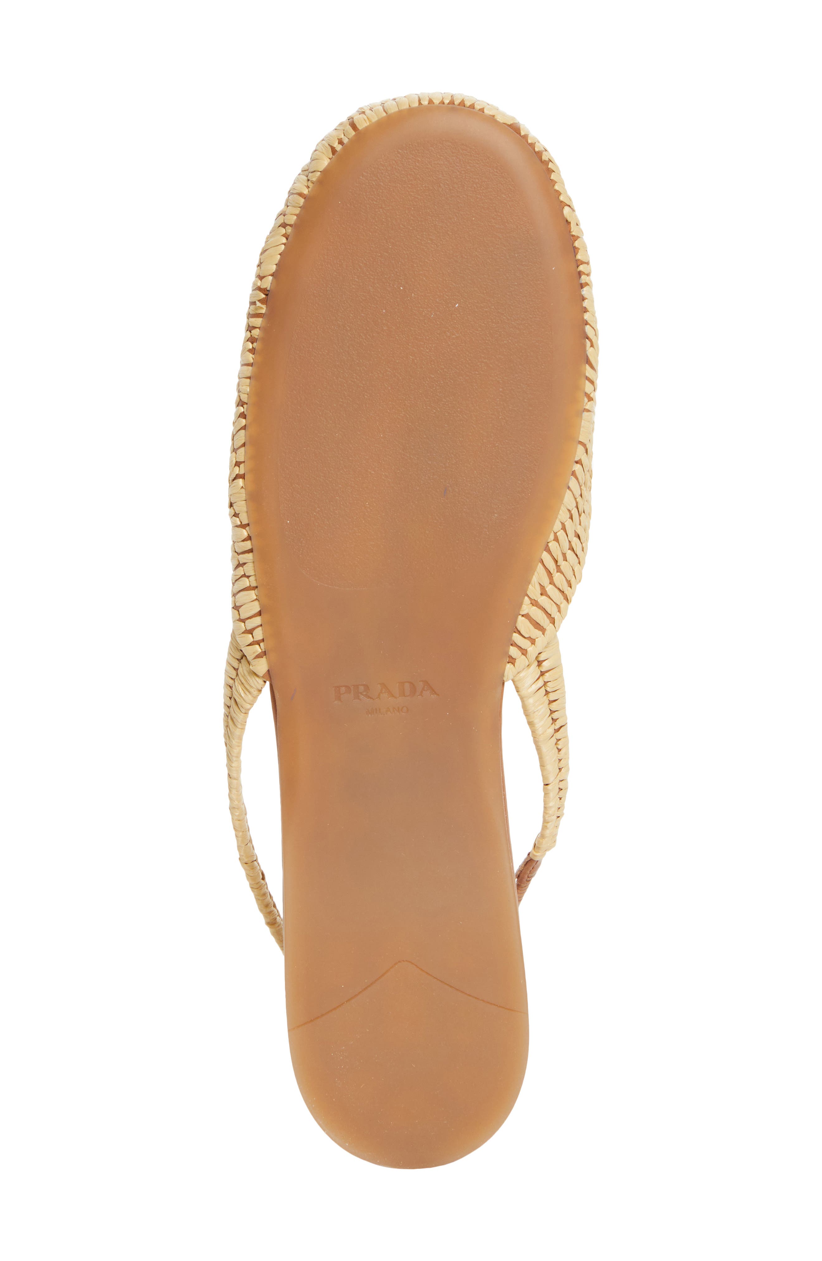 Prada Raffia Slingback Flat, Alternate, color, 