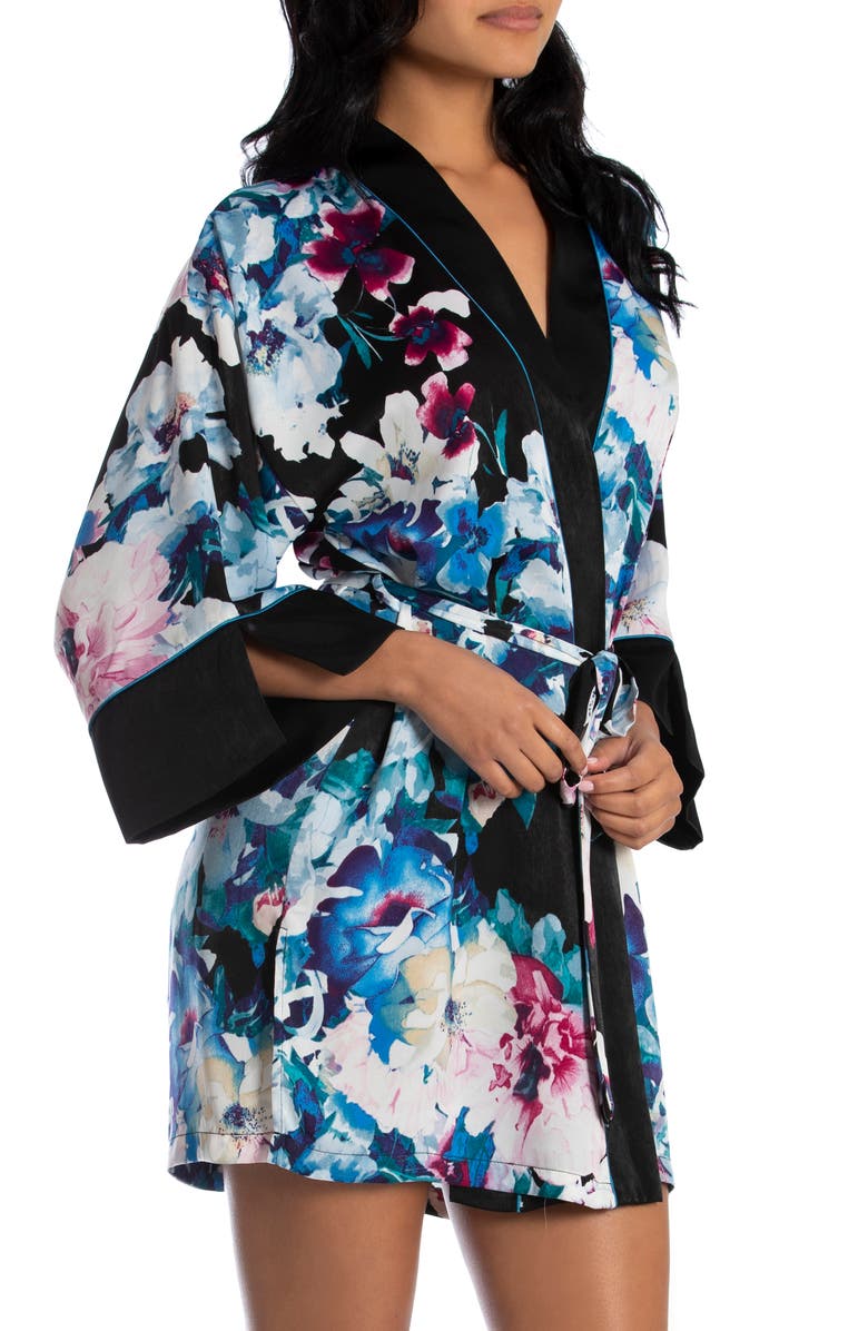 In Bloom by Jonquil Shimmer Floral Print Satin Wrap, Alternate, color, 