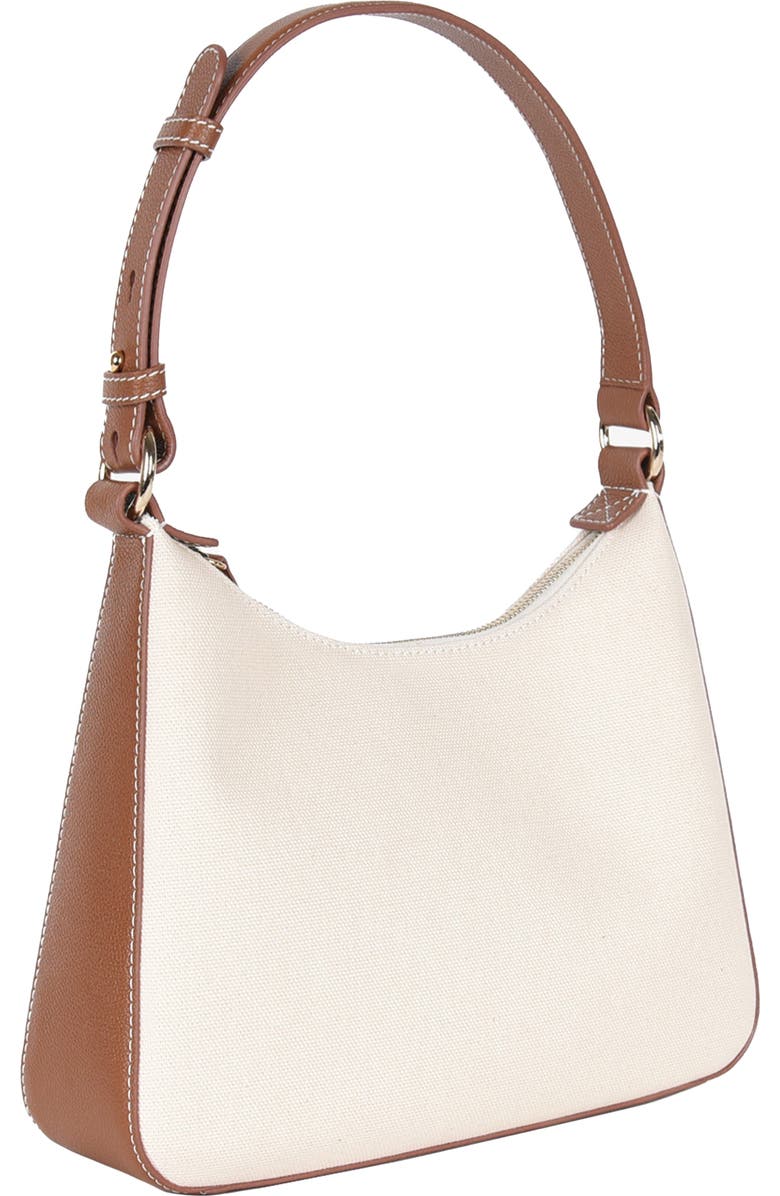 HYER GOODS Canvas and Upcycled Leather Medium Shoulder Bag, Alternate, color,