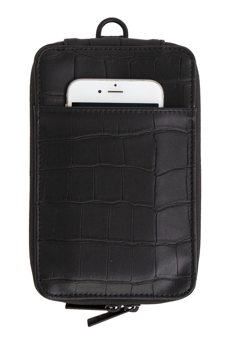 The Travel Wallet, Alternate, color, BLACK CROC