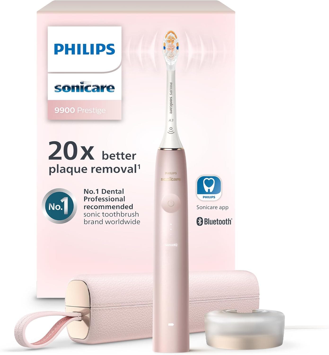 Philips Sonicare Diamondclean 9900 Prestige Toothbrush Senseiq Pink In Pink