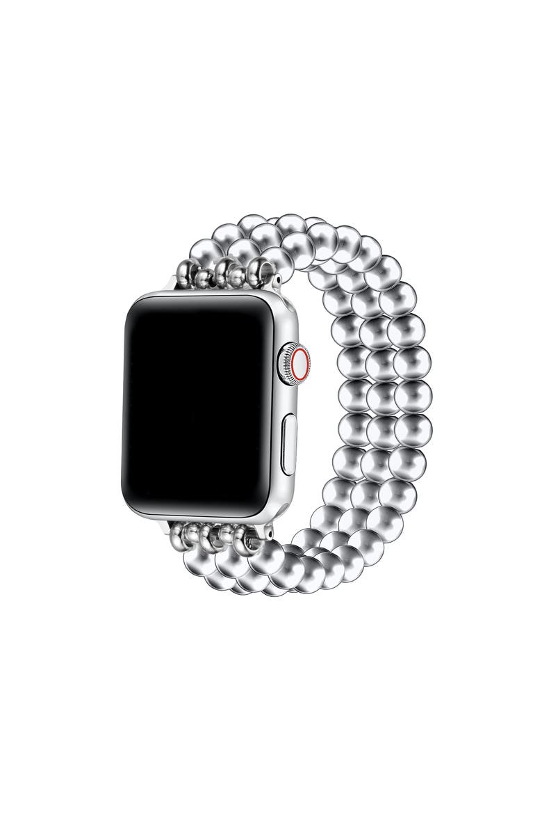 Nova Stainless Steel Beaded Band for Apple Watch, Main, color, Silver