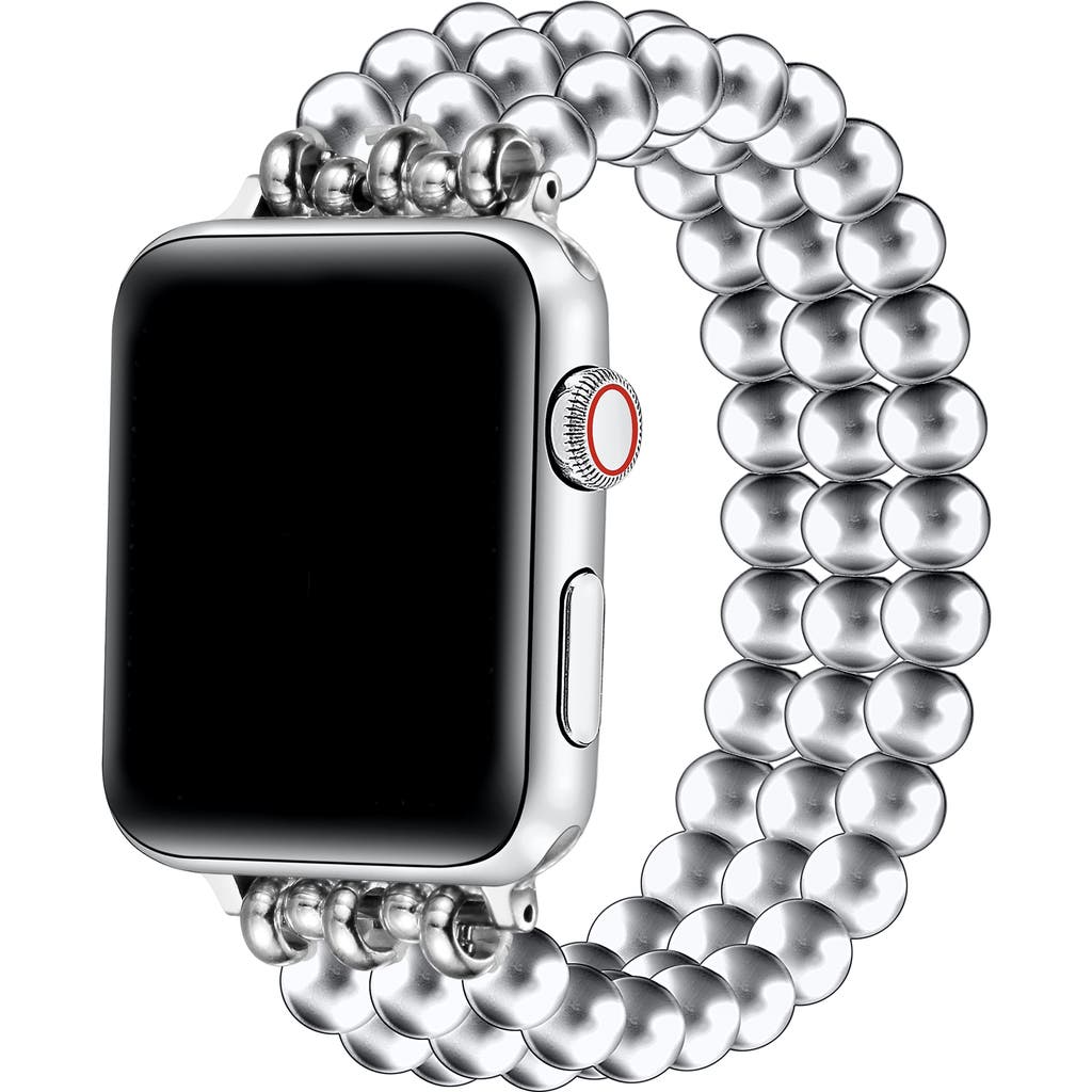 Posh Tech Nova Stainless Steel Beaded Band For Apple Watch In Metallic
