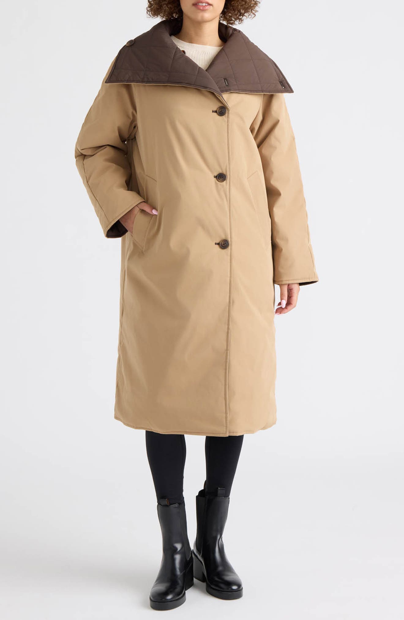 Ana Reversible Padded Wrap Coat
