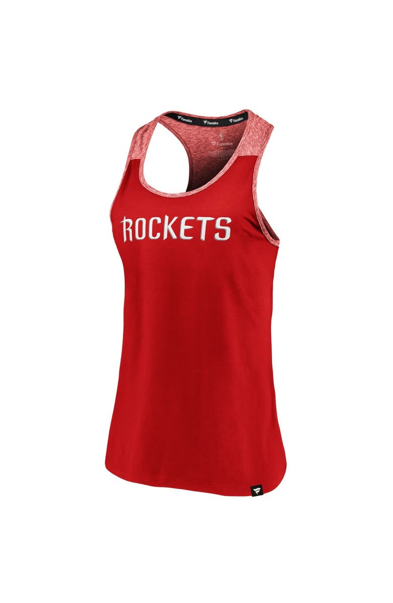 FANATICS Women's Fanatics Branded Red/Heathered Red Houston Rockets Made to Move Static Performance Racerback Tank Top, Main, color, 