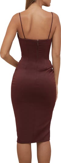Anja Satin Corset Midi Dress