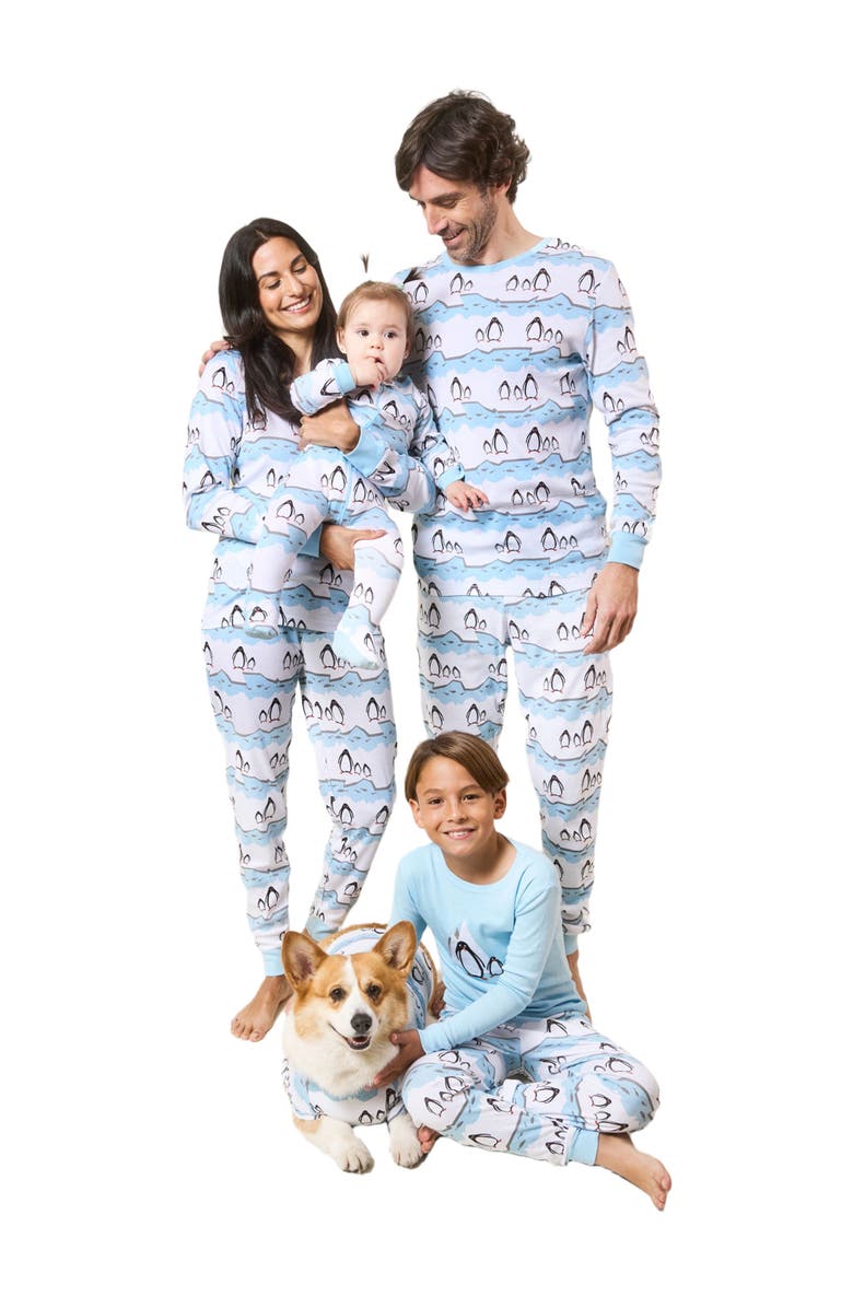Leveret Kids Two-Piece Cotton Matching Family Holiday Pajamas, Argyles & Holiday Prints, Alternate, color, Penguin