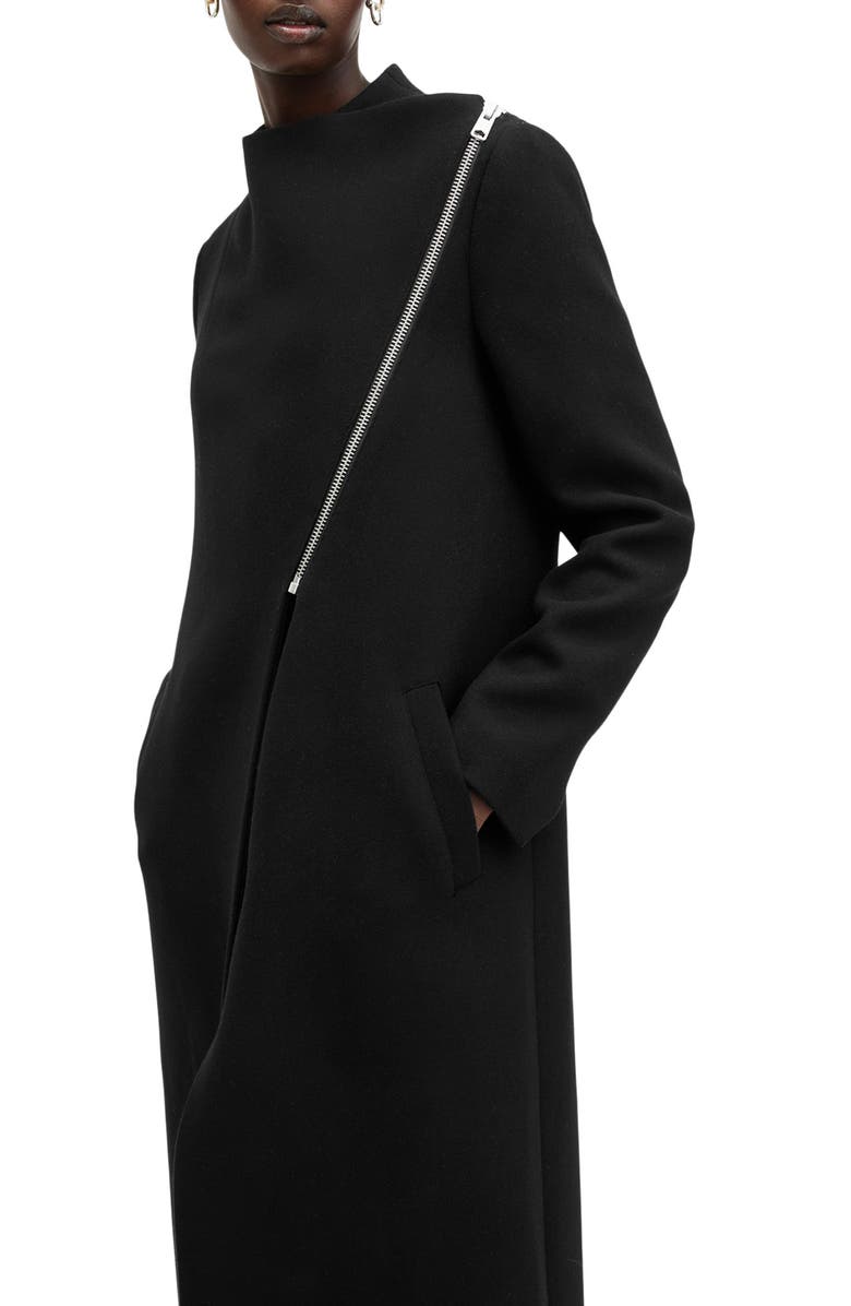 AllSaints Margoh Asymmetric Zip Coat, Alternate, color, 