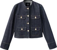 MANGO Collarless Denim Jacket
