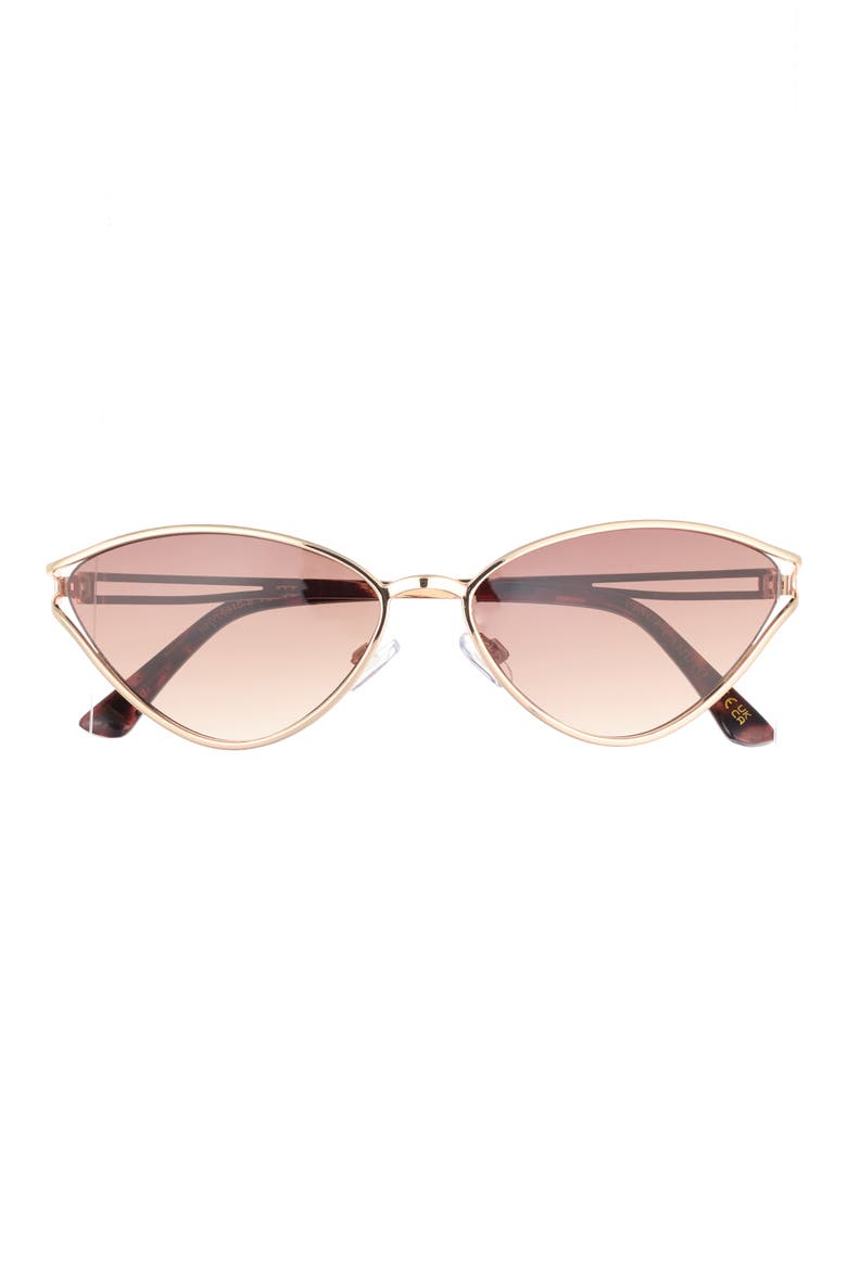 142mm Vented Cat Eye Sunglasses, Main, color, GOLD