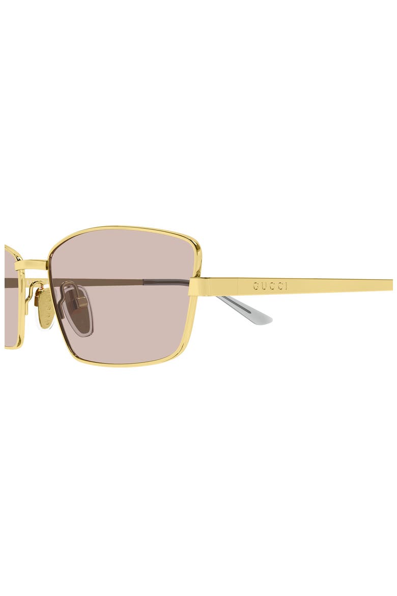 61mm Gradient Rectangle Sunglasses, Alternate, color, GOLD