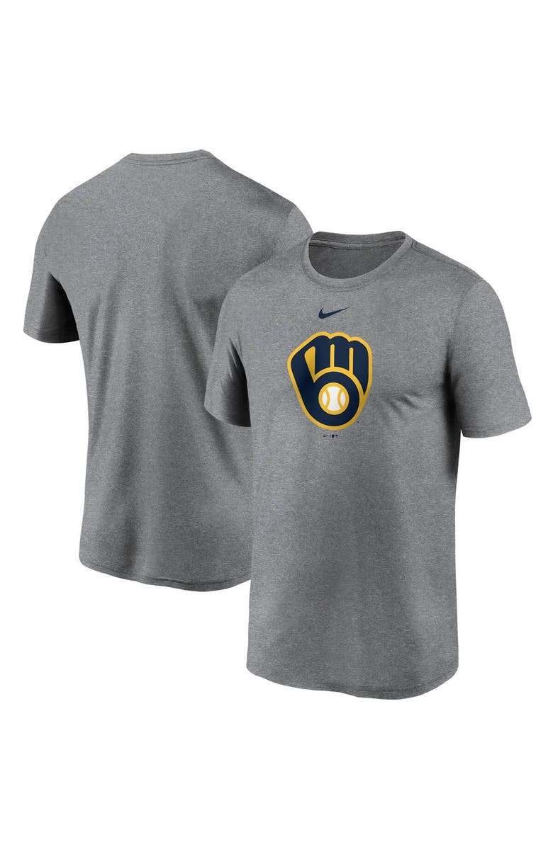 Nike Men's Nike Gray Milwaukee Brewers Large Logo Legend Performance T-Shirt, Main, color,