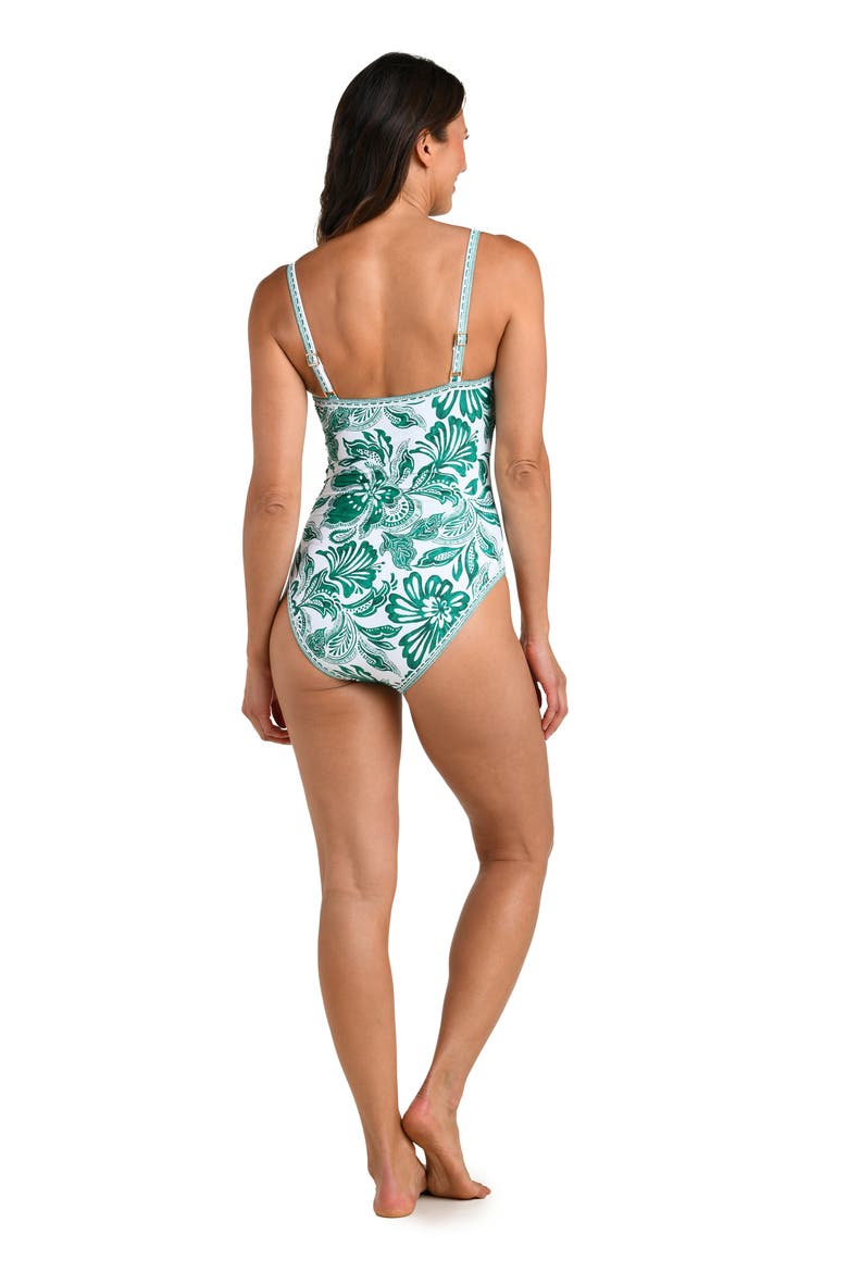 Botanical Brocade One-Piece Swimsuit, Alternate, color, JUNGLE