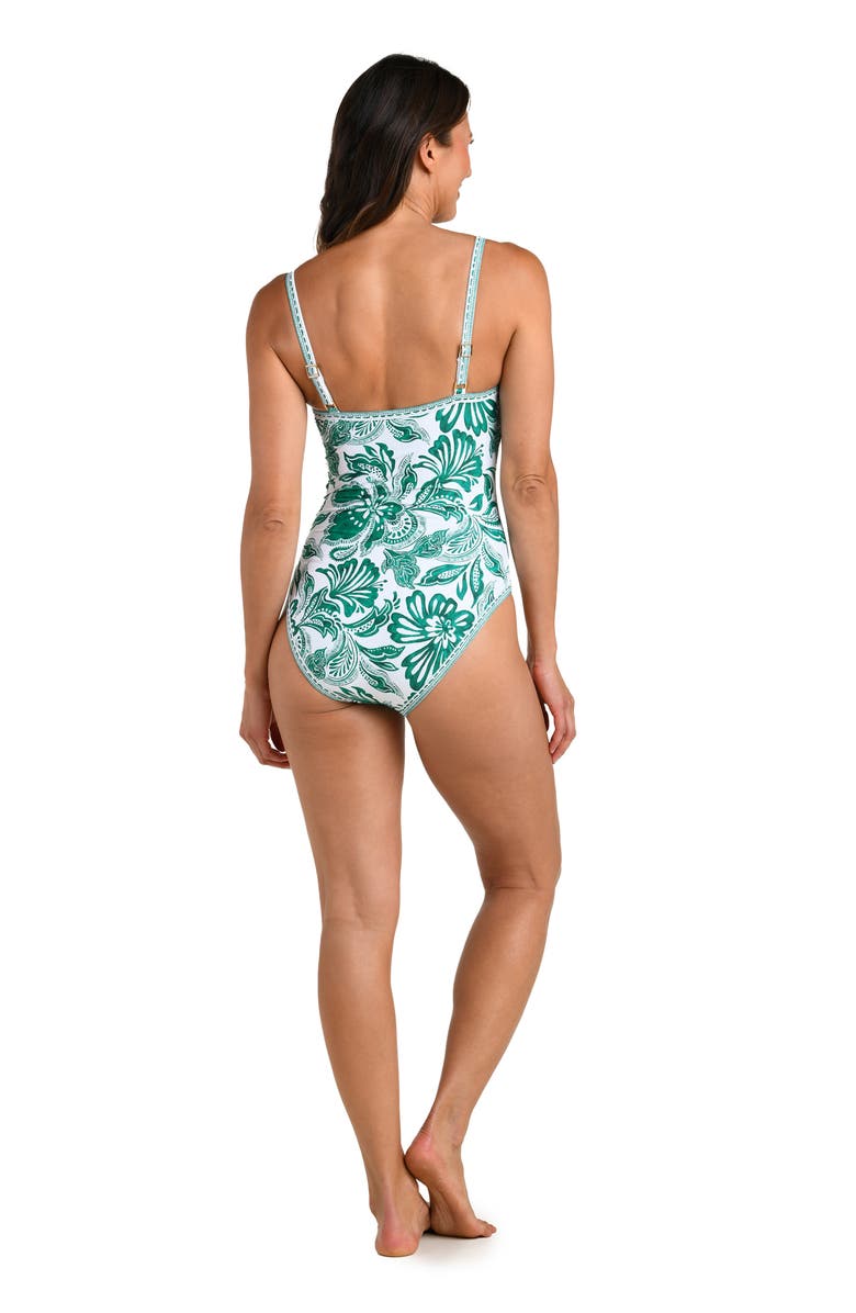La Blanca Botanical Brocade One-Piece Swimsuit, Alternate, color, Jungle