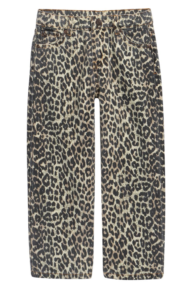 Kids' Leopard Wide Leg Jeans, Main, color, LEOPARD