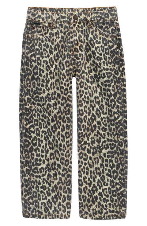 Kids' Leopard Wide Leg Jeans