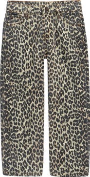 Tractr Kids' Leopard Wide Leg Jeans