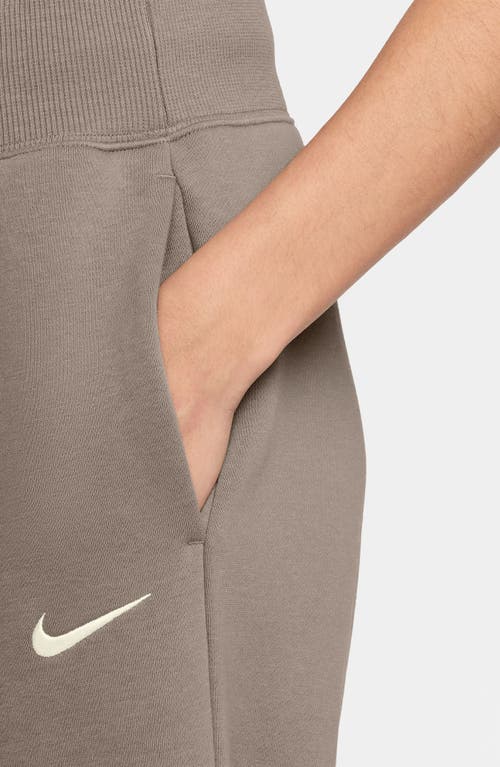 Nike Sportswear Phoenix High Waist Wide Leg Sweatpants In Brown