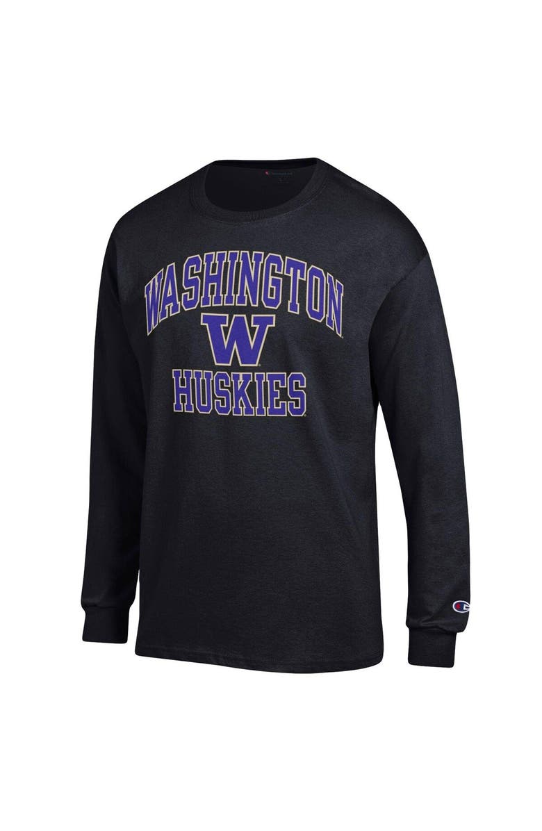 Champion Men's Champion Black Washington Huskies High Motor Long Sleeve T-Shirt, Alternate, color, Black
