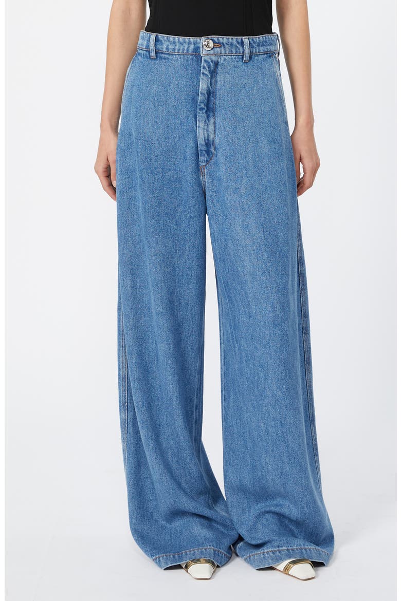 Oversize Lyocell Denim Wide Leg Jeans, Main, color, MIDNIGHT BLUE