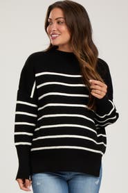 PinkBlush Striped Drop Shoulder Sweater