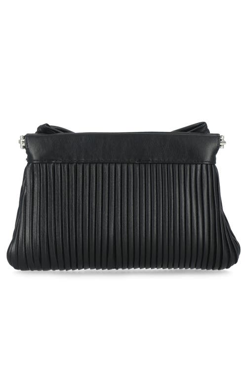 Jessica Mcclintock Vivienne Pleated Bow Faux Leather Clutch