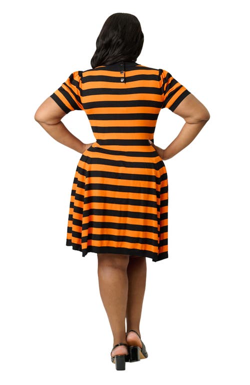 Smak Parlour Plus Size Heart Cutout Flare Dress In Multi
