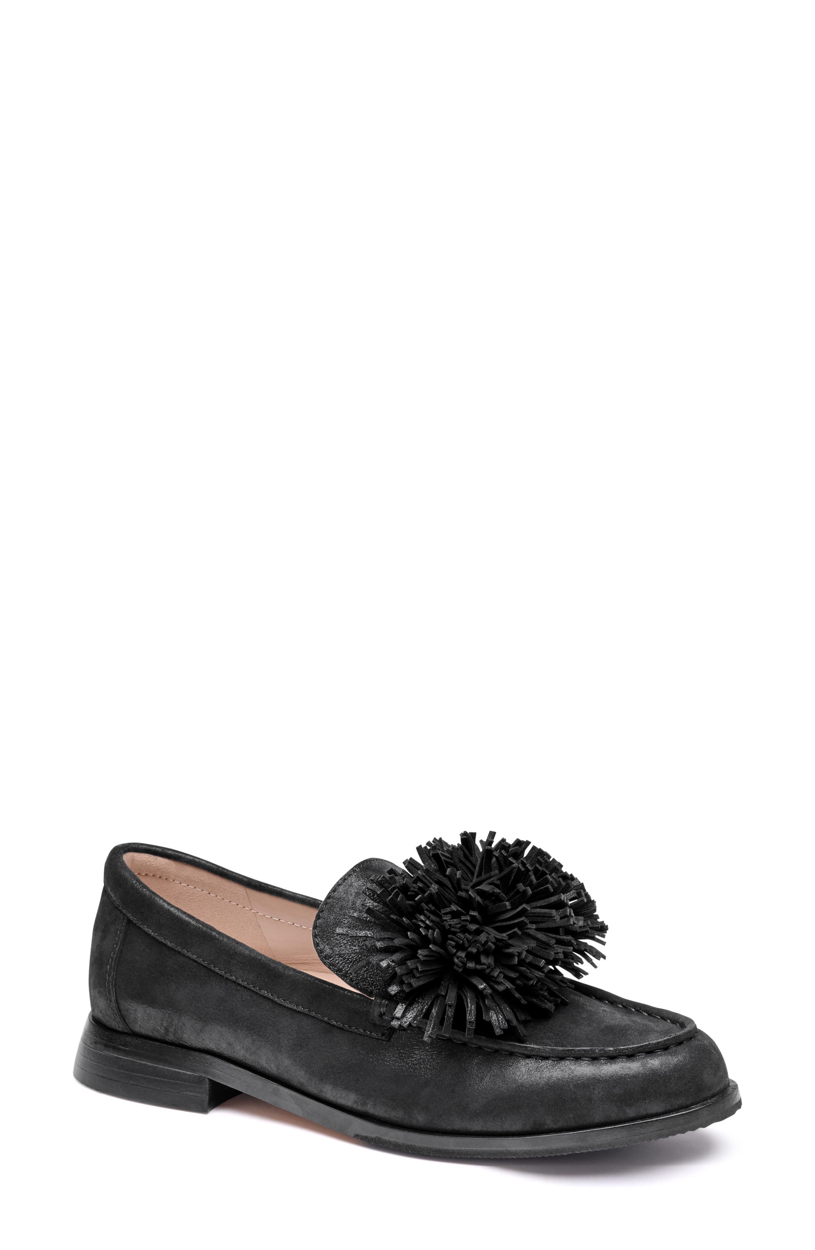 Johnston & Murphy Gillian Pom Pom Loafer In Animal Print