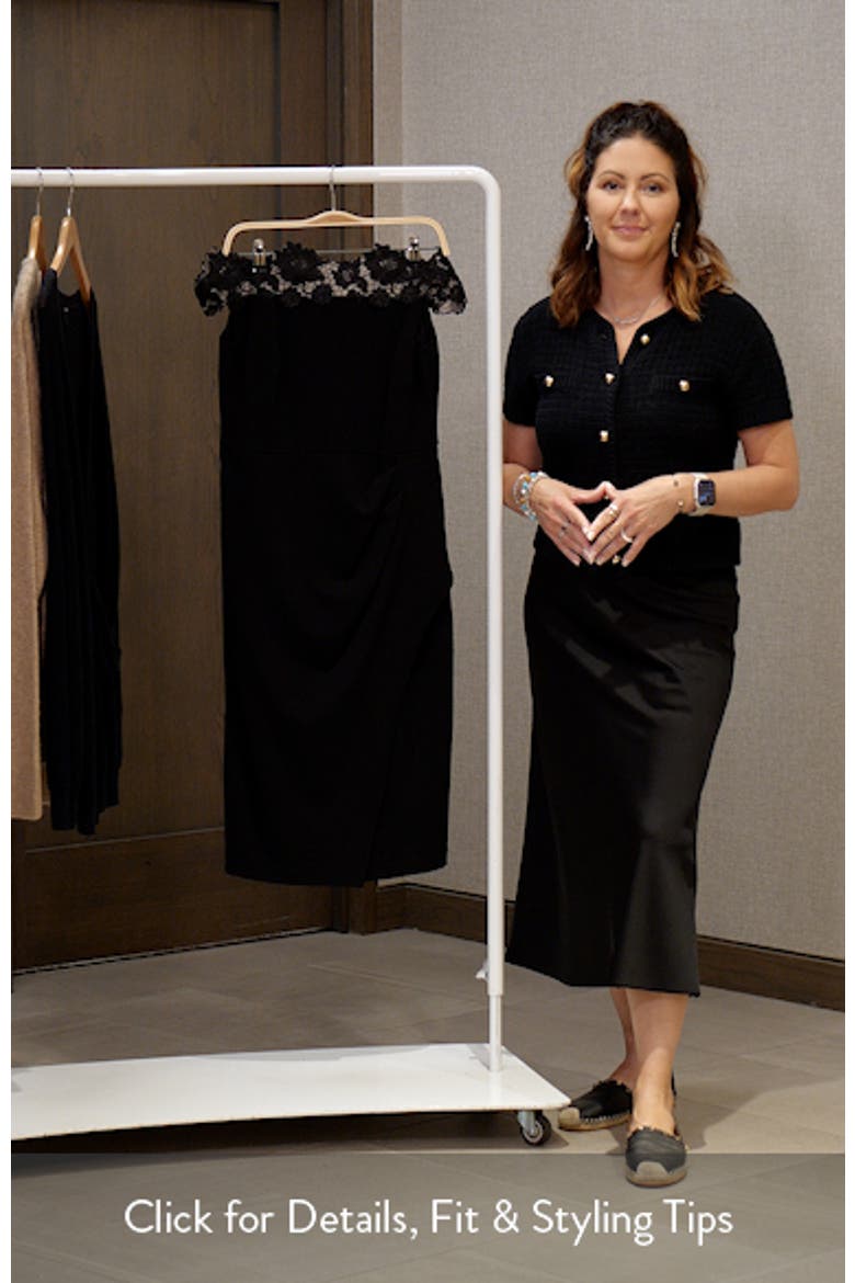 Lace Off the Shoulder Crepe Dress video